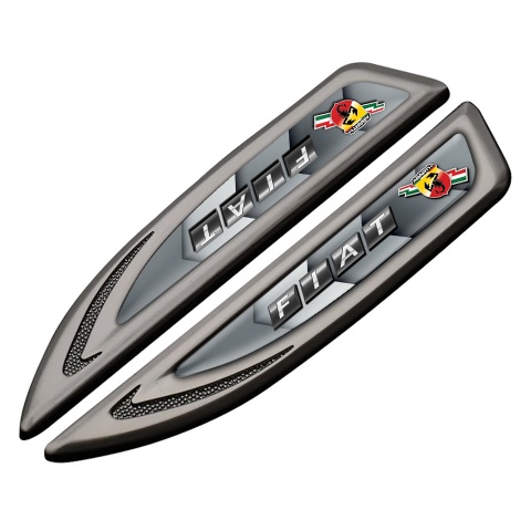 Fiat Abarth Fender Bodyside Badge Graphite Grey Motif Lightning Edition