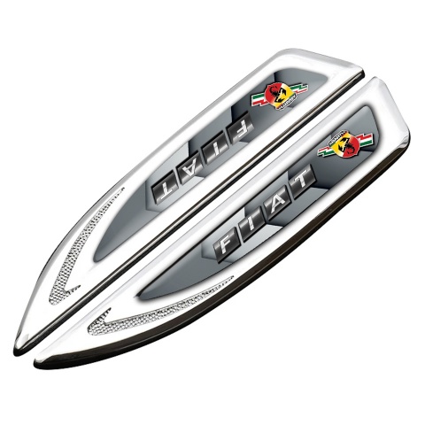 Fiat Abarth Fender Bodyside Badge Silver Grey Motif Lightning Edition