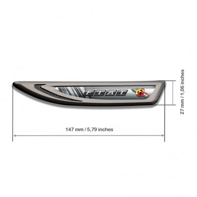Fiat Abarth Fender Bodyside Badge Graphite Grey Motif Scorpion Logo