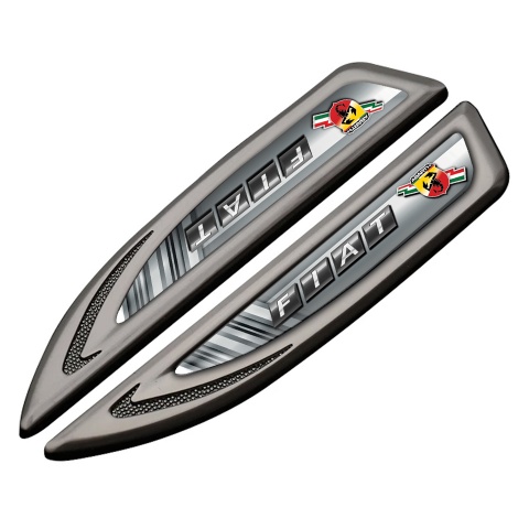 Fiat Abarth Fender Bodyside Badge Graphite Grey Motif Scorpion Logo
