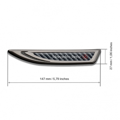 Mercedes Fender Metal Badge Graphite Grey Carbon Red Logo Edition