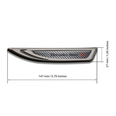 Mercedes Fender Bodyside Emblem Graphite Light Carbon Red Logo Design