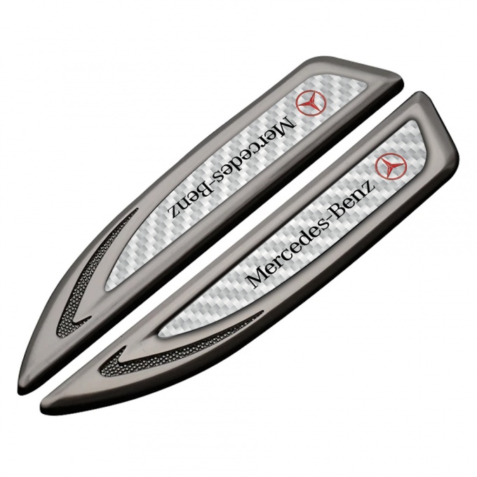 Mercedes Fender Emblem Self Adhesive Graphite White Carbon Red Logo