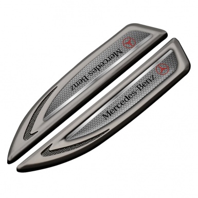 Mercedes Fender Metal Emblem Graphite Metal Mesh Crimson Logo Design