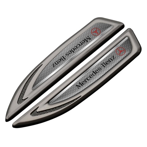 Mercedes Fender Metal Emblem Graphite Metal Mesh Crimson Logo Design