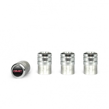 GMC Valve Caps Aluminum 4 pcs Black Silicone Sticker