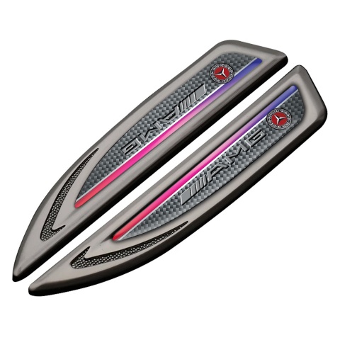 Mercedes AMG Fender Bodyside Emblem Graphite Carbon Color Stripe Motif