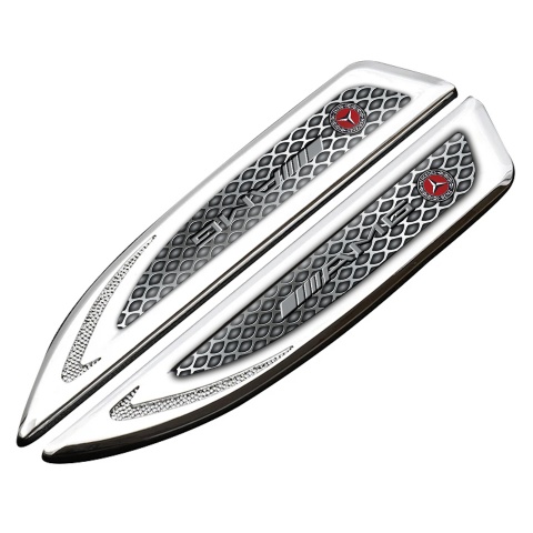 Mercedes AMG Fender Metal Badge Silver Industrial Grate Sport Logo