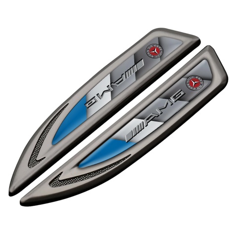 Mercedes AMG Fender Bodyside Emblem Graphite Blue Fin Sport Logo Design