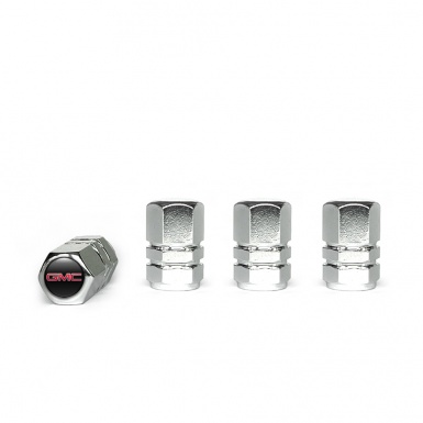 GMC Valve Caps Chrome 4 pcs Black Silicone Sticker