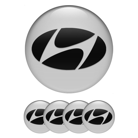 Hyundai Emblems for Center Wheel Caps Grey Fill Black Logo Variant