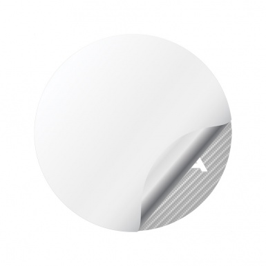 Skoda Emblem for Center Wheel Caps Carbon Fiber White Logo Design