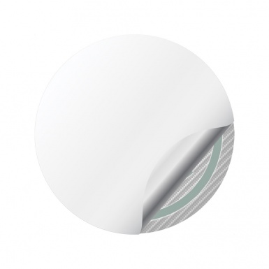 Skoda Domed Stickers for Wheel Center Caps Carbon Fiber Green Logo