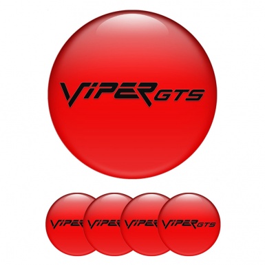 Dodge Viper Wheel Emblem for Center Caps Red Base GTS Edition