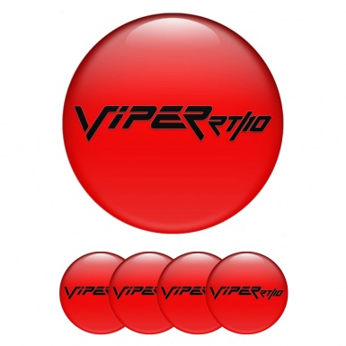 Dodge Viper Emblem for Wheel Center Caps Red Fill Black RT Logo