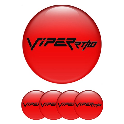 Dodge Viper Emblem for Wheel Center Caps Red Fill Black RT Logo