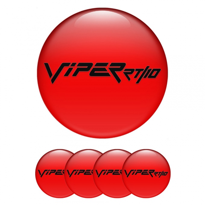 Dodge Viper Emblem for Wheel Center Caps Red Fill Black RT Logo
