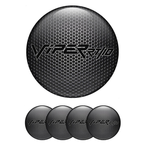 Dodge Viper Emblem for Center Wheel Caps Metal Texture Black RT Edition