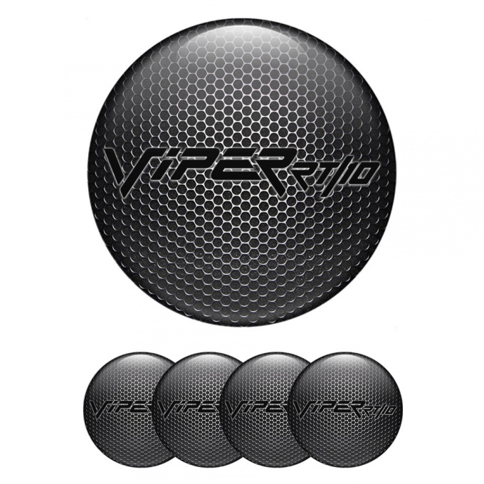 Dodge Viper Emblem for Center Wheel Caps Metal Texture Black RT Edition