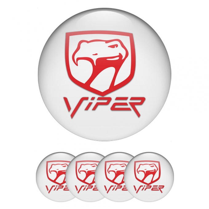 Dodge Viper Emblem for Wheel Center Caps White Base Venom Edition