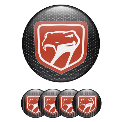 Dodge Viper Emblem for Center Wheel Caps Metallic Pattern Crimson Snake
