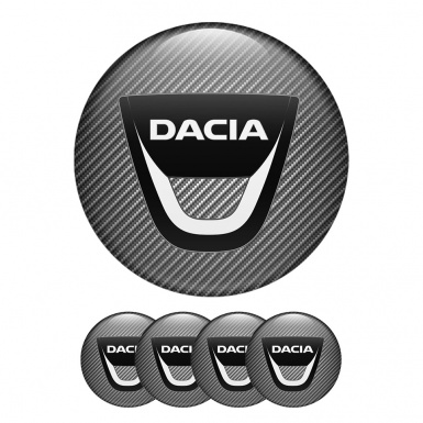 Dacia Wheel Center Cap Domed Stickers Carbon Line
