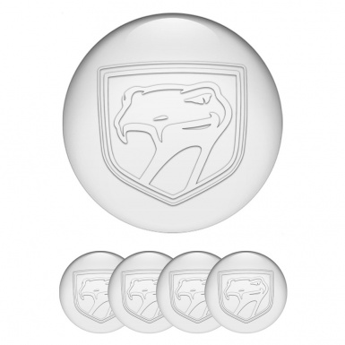 Dodge Viper Emblem for Center Wheel Caps Pearl Base White Reptile Logo