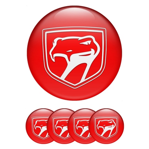 Dodge Viper Emblem for Center Wheel Caps Red Fill White Reptile Logo