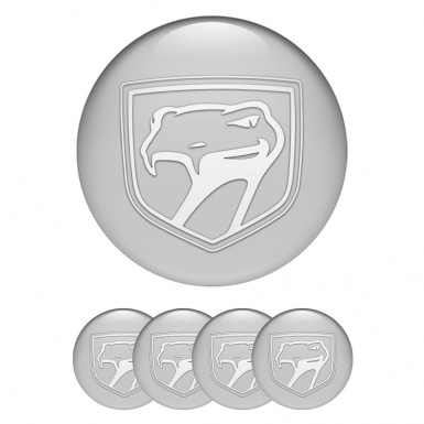 Dodge Viper Emblems for Center Wheel Caps Grey Fill White Reptile Logo