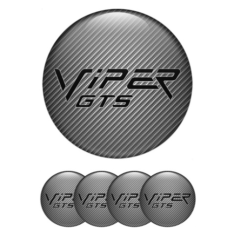 Dodge Viper Center Wheel Caps Stickers Light Carbon Black GTS Logo