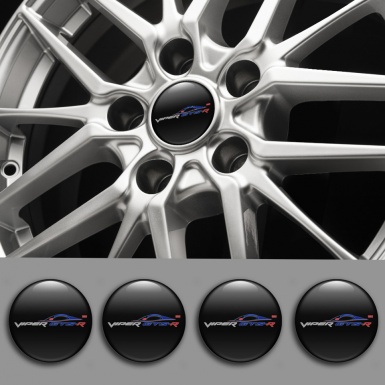 Dodge Viper Emblem for Wheel Center Caps Black Base GTSR Car Logo