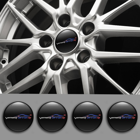 Dodge Viper Emblem for Wheel Center Caps Black Base GTSR Car Logo