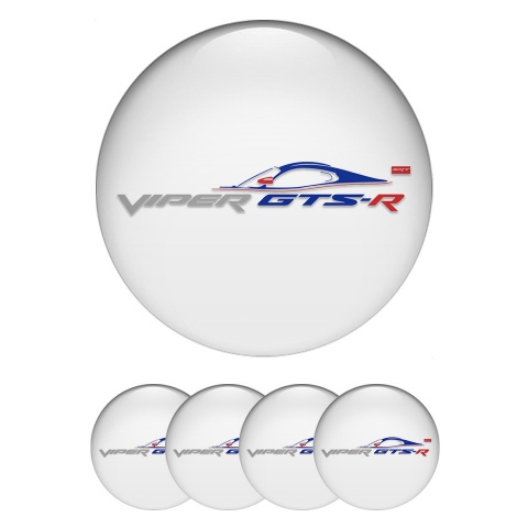 Dodge Viper Emblem for Center Wheel Caps White Base GTSR Car Logo