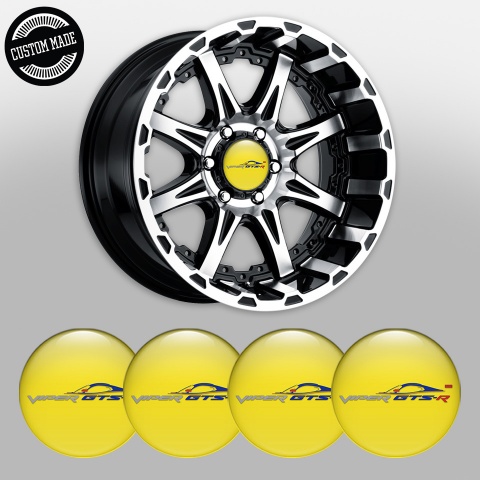 Dodge Viper Emblems for Center Wheel Caps Yellow Base GTSR Car Logo