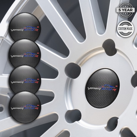 Dodge Viper Stickers for Center Wheel Caps Metal Texture GTSR Car Logo