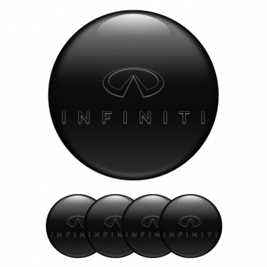Infiniti Silicone Stickers for Center Wheel Caps Black Fill Dark Edition