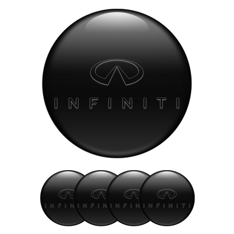 Infiniti Silicone Stickers for Center Wheel Caps Black Fill Dark Edition