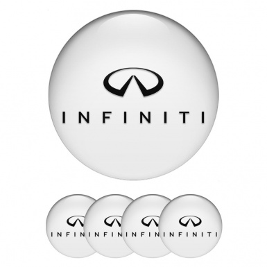 Infiniti Domed Stickers for Wheel Center Caps White Base Black Edition