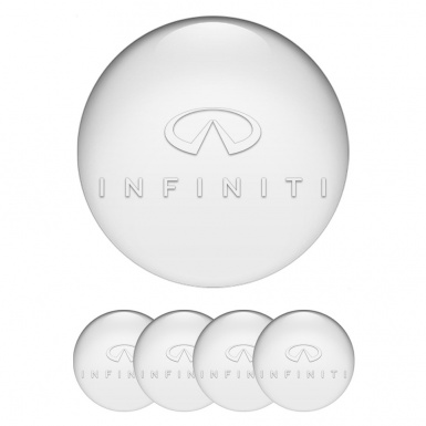 Infiniti Emblems for Center Wheel Caps White Base Transparent Logo Edition
