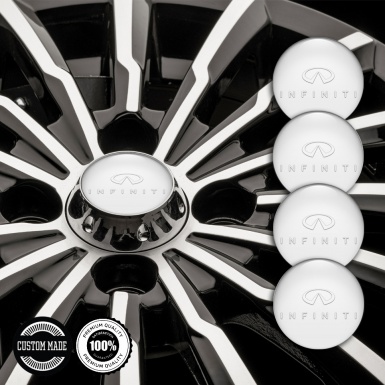 Infiniti Emblems for Center Wheel Caps White Base Transparent Logo Edition