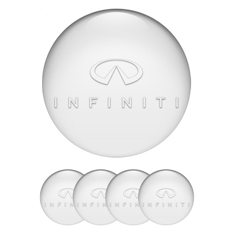 Infiniti Emblems for Center Wheel Caps White Base Transparent Logo Edition