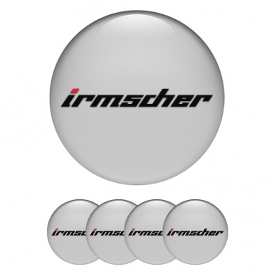 Irmscher Wheel Stickers for Center Caps Grey Fill Dark Logo Edition