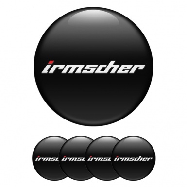 Irmscher Wheel Emblem for Center Caps Black Base White Logo Edition
