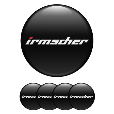 Irmscher Wheel Emblem for Center Caps Black Base White Logo Edition