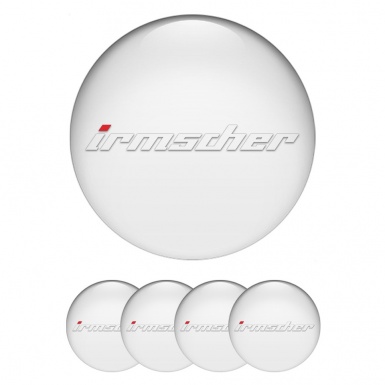 Irmscher Stickers for Wheels Center Caps White Base Transparent Logo