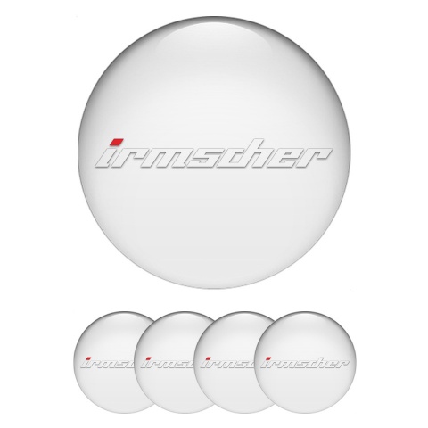 Irmscher Stickers for Wheels Center Caps White Base Transparent Logo