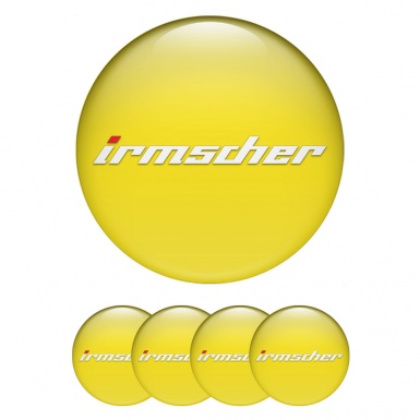 Irmscher Emblem for Center Wheel Caps Yellow Fill White Logo Variant
