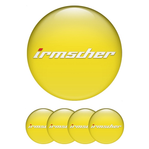 Irmscher Emblem for Center Wheel Caps Yellow Fill White Logo Variant