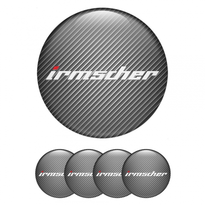 Irmscher Emblems for Center Wheel Caps Carbon Fiber White Logo Variant