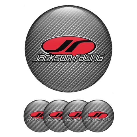 Jackson Racing Stickers for Center Wheel Caps Carbon Color Oval Logo